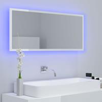 VIDAXL LED-Badspiegel Hochglanz-Weiß 100x8,5x37 cm Spanplatte