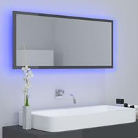 VIDAXL LED-Badspiegel Hochglanz-Grau 100x8,5x37 cm Spanplatte