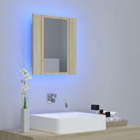 VIDAXL LED-Bad-Spiegelschrank Sonoma-Eiche 40x12x45 cm
