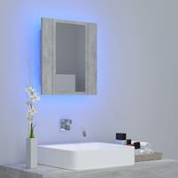 VIDAXL LED-Bad-Spiegelschrank Betongrau 40x12x45 cm