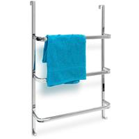 RELAXDAYS Handtuchhalter mit 3 Handtuchstangen HxBxT: 85 x 54 x 11,5 cm Badetuchhalter für alle gebräuchlichen Türen ohne Bohren in Edelstahl-Optik