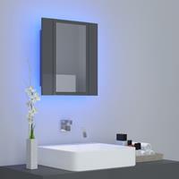 VIDAXL LED-Bad-Spiegelschrank Hochglanz-Grau 40x12x45 cm