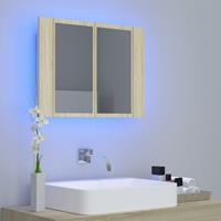 VIDAXL LED-Bad-Spiegelschrank Sonoma-Eiche 60x12x45 cm