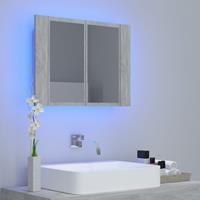 VIDAXL LED-Bad-Spiegelschrank Betongrau 60x12x45 cm