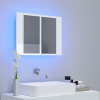 VIDAXL LED-Bad-Spiegelschrank Hochglanz-Weiß 60x12x45 cm
