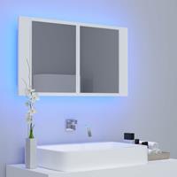 vidaXL Badkamerkast met spiegel en LED 80x12x45 cm wit