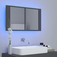 VIDAXL LED-Bad-Spiegelschrank Grau 80x12x45 cm