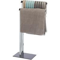 RELAXDAYS Handtuchständer zweiarmig, Freistehender Handtuchhalter, Badetuchhalter HBT 82 x 46 x 20 cm, chrom/anthrazit
