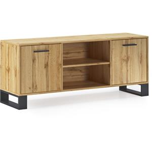 Skraut Home - Tv -meubels Met Benen, Loft -model, 137x40x57 Cm, Rustieke Eik, Industriële Stijl