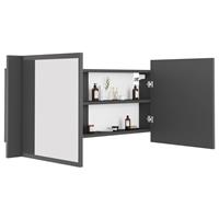 vidaXL Badkamerkast met spiegel en LED 100x12x45 cm grijs