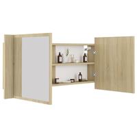 VIDAXL LED-Bad-Spiegelschrank Sonoma-Eiche 100x12x45 cm