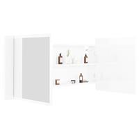 VIDAXL LED-Bad-Spiegelschrank Hochglanz-Weiß 100x12x45 cm
