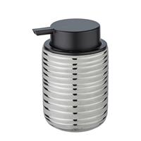 Keramik Seifen Spender 280 ml Dosierer Flüssig Bad Küche wc Vilalba - silber glänzend - Wenko