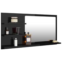 VIDAXL Badspiegel Hochglanz-Schwarz 90x10,5x45 cm Spanplatte