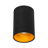 QAZQA Aufbaustrahler schwarz mit Gold - Deep