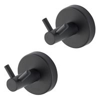 Wenko Wandhaken Duo Bosio Black matt, 2er Set, Edelstahl rostfrei - 