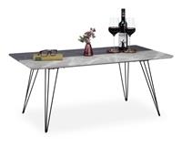 RELAXDAYS Couchtisch in Marmoroptik, zweifarbiges Design, Sofatisch mit Metallfüßen, HBT: 47x110x60,5 cm, schwarz/grau