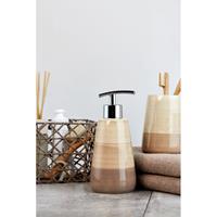 Wenko Bad-Accessoires Set Pottery Sand, 3-teilig, Zahnputzbecher, Seifenspender & WC-Garnitur - Beige - 