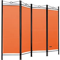 CASARIA Paravent Raumteiler Lucca 180x163 cm 4 tlg Trennwand Verstellbar Sichtschutz orange