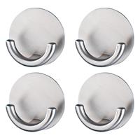 WENKO Wandhaak Rondo Edelstaal, zelfklevend, roestvrij (set, 4 stuks)
