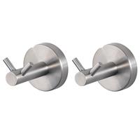 Wenko Wandhaken Duo Bosio matt, 2er Set, Edelstahl rostfrei - Matt - 