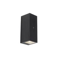 Qazqa Wandlamp Zwart 2-lichts Ip44 Met Schemersensor - Baleno Ii