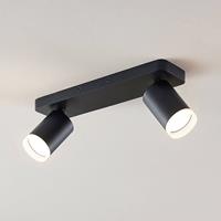 Arcchio Efilius plafondspot, zwart, 2 lamps