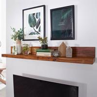 Wohnling Wandregal MUMBAI Massiv-Holz Sheesham 140 cm - 