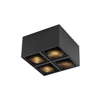 QAZQA Designspot schwarz 4-flammig - Qubo Honey