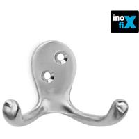 INOFIX EDM 66560 klassischer Kleiderbügel aus doppeltem Satin-Nickel-Messing (Blister)