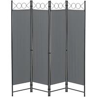 [EN.CASA] Raumteiler Saragossa 4-teilig 160x171 cm Dunkelgrau