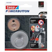 Tesa Powerbutton Classic Haken, rund, Edelstahl, bis 6kg - 