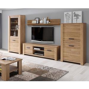 FORTE MÖBEL HVNM01L-D67 HAVANNA Alteiche Nb. Wohnwand Anbauwand Wohnzimmerschrank 4teilig ca. 334 cm (HVNV711L;-'SW12036'