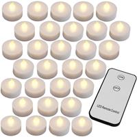 MONZANA Deuba 30 LED Teelichter mit Fernbedienung Flackernde Batteriebetriebene Kerzen inkl Batterie Warmweiß 3,7cm Elektrisch