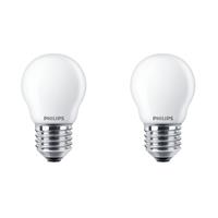 PHILIPS - LED Lamp - Set 2 Stuks - Classic Lustre 827 P45 FR - E27 Fitting - 4.3W - Warm Wit 2700K | Vervangt 40W