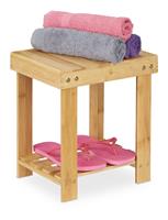 RELAXDAYS Fußbank Bambus, bis 100 kg, stabiler Tritthocker, Kinderhocker Bad, Fußhocker, HxBxT: 33,5 x 25 x 31 cm, natur