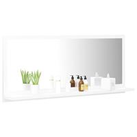 VIDAXL Badspiegel Hochglanz-Weiß 90x10,5x37 cm Spanplatte