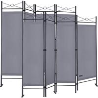 CASARIA 2er Set Paravent Lucca 180x163 cm Verstellbar Raumteiler Trennwand Umkleide Sichtschutz Spanische Wand Grau - 