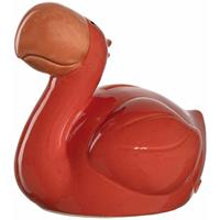 GLASKOCH B. KOCH JR. GMBH + CO. KG Leonardo Spardose Bambini Flamingo, Sparschwein, Sparbüchse, Keramik, rot, 12 cm, 039196