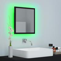 vidaXL Badkamerspiegel LED 40x8,5x37 cm spaanplaat zwart