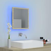 VIDAXL LED-Badspiegel Sonoma-Eiche 40x8,5x37 cm Spanplatte