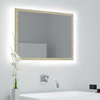 vidaXL Badkamerspiegel LED 60x8,5x37 cm acryl sonoma eikenkleurig