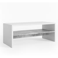 Vicco Couchtisch Weiß Beton Optik Wohnzimmer Sofatisch Kaffeetisch Tisch - 