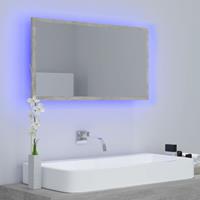 VIDAXL LED-Badspiegel Betongrau 80x8,5x37 cm Spanplatte