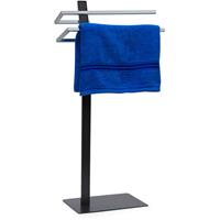 RELAXDAYS Handtuchständer GRAO H x B x T: 85 x 40 x 20 cm Handtuchhalter stehend mit 2 Armen & verchromten Handtuchstangen in Edelstahl Optik,