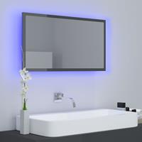 VIDAXL LED-Badspiegel Hochglanz-Grau 80x8,5x37 cm Spanplatte