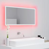 VIDAXL LED-Badspiegel Weiß 90x8,5x37 cm Spanplatte