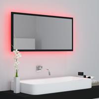 VIDAXL LED-Badspiegel Schwarz 90x8,5x37 cm Spanplatte