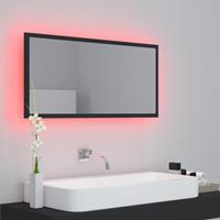 vidaXL Badkamerspiegel LED 90x8,5x37 cm spaanplaat grijs