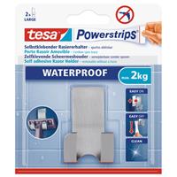 Tesa Rasiererhalter Powerstrip Edelstahl, waterproof - 